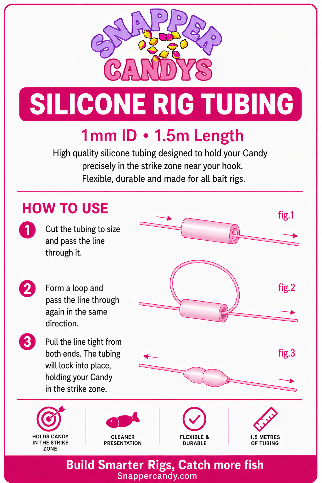 Snapper Candy Silicone Rig Tubing 1mm ID | 1.5m length